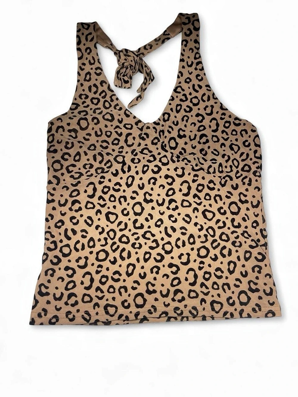 Jolie & Joy Leopard Print Tie-Back Tank